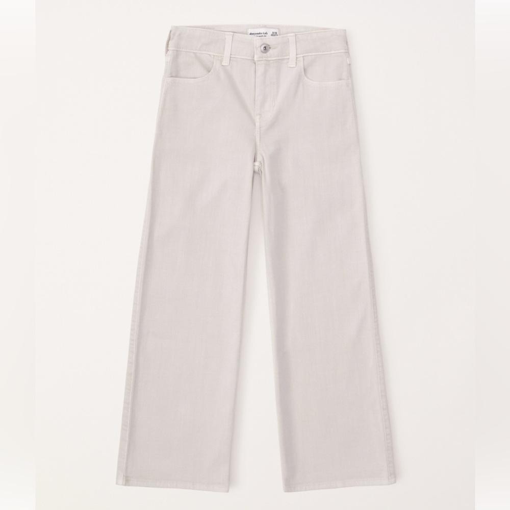 NWT Abercrombie Kids Light Tan High Rise Wide Leg Jeans 15/16